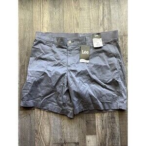 Lee Ultra Soft Waistband Mid Rise Utility Shorts Gray, Womens 16M